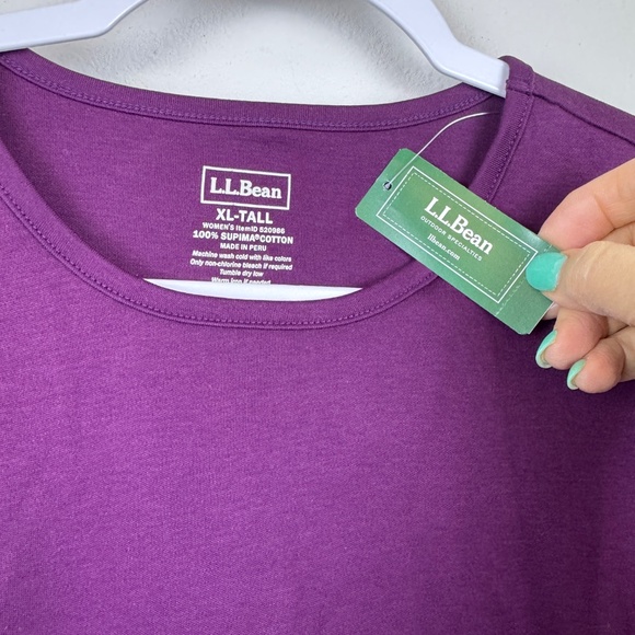 L.L. BEAN Maroon Pullover Long Sleeve Tee Shirt NWT / Women's XL Tall - Picture 3 of 12